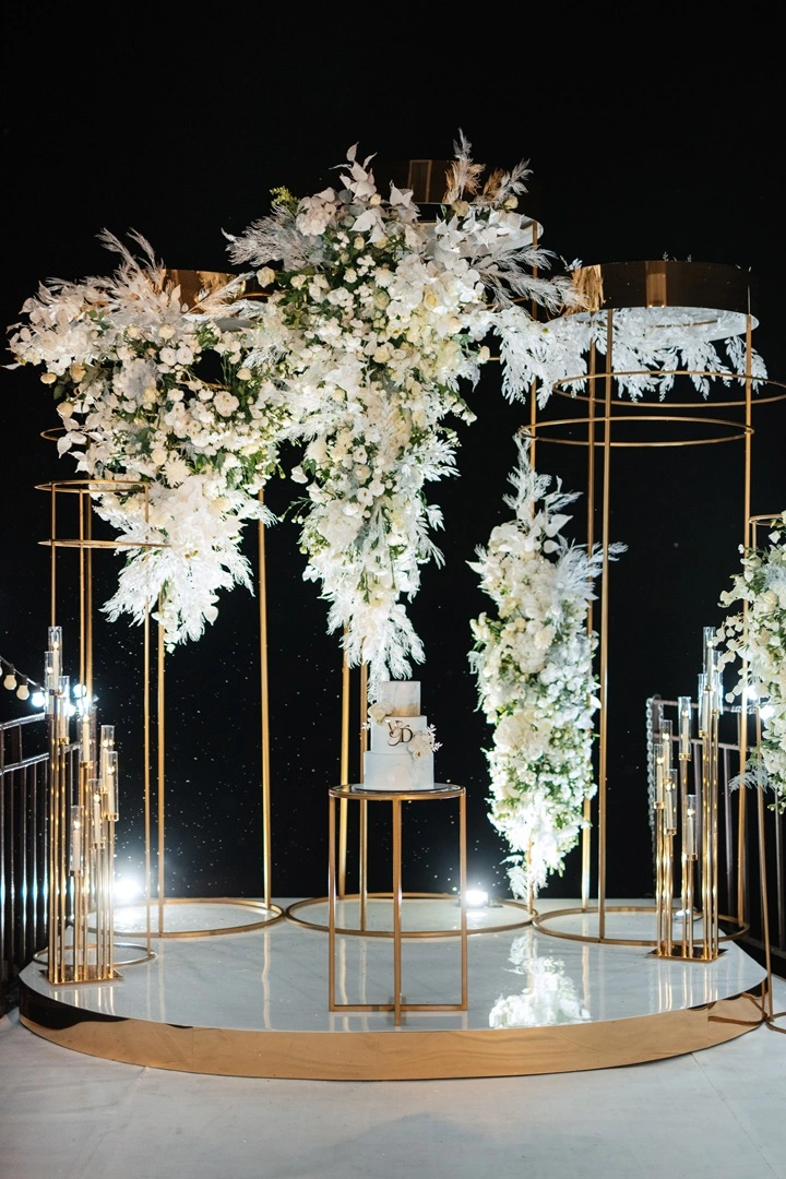 Wedding cake at a reception